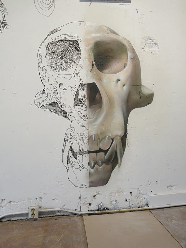 Graffiti skeleton MooieMuur