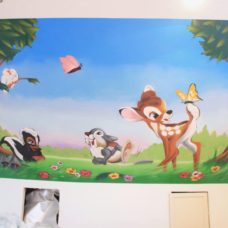 muurschildering kinderkamer mooiemuur bambi