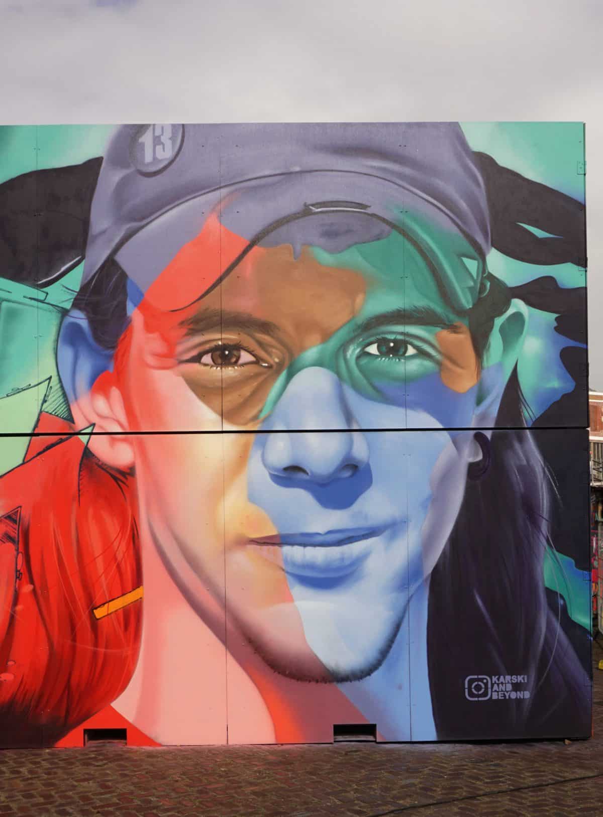 Graffiti schildering Treze portrait by Karski
