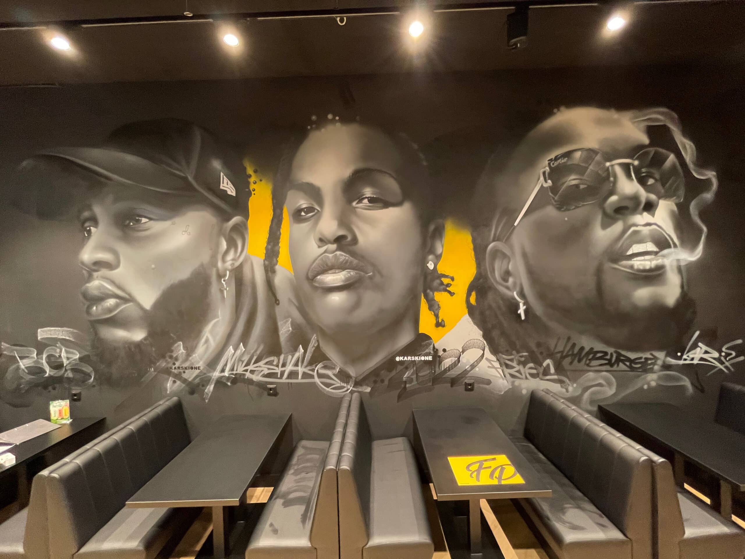 graffiti hiphop restaurant muurschildering